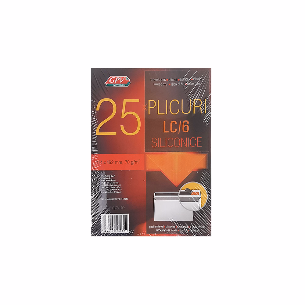 Boríték GPV LC/6 öntapadós bélésnyomott 114x162mm 25 darabos