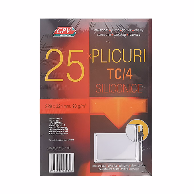 Boríték GPV TC/4 szilikonos bélésnyomott 229x324mm 25 darabos