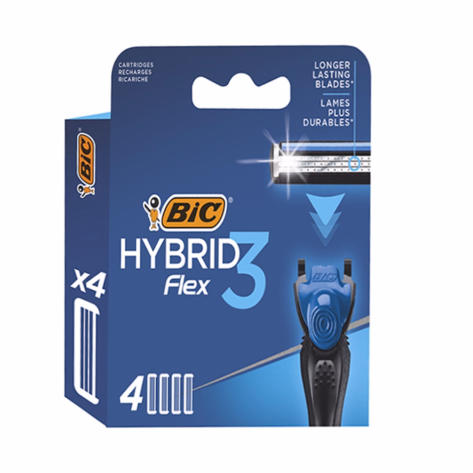 Borotvafej BIC Hybrid Flex3 mozgófejes mozgópengés 4 darab/bliszter