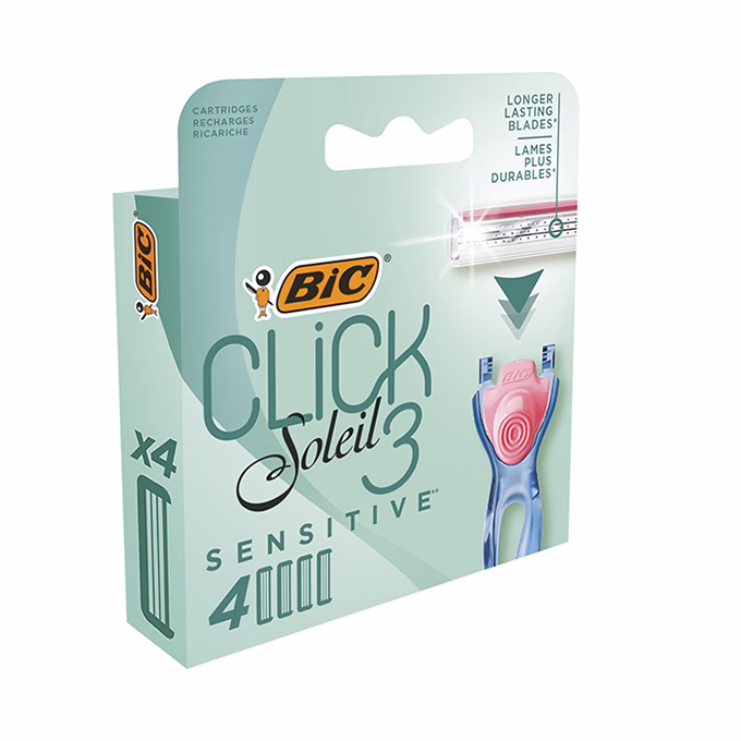 Borotvafej BIC Soleil Click3 Sensitive női 4 darab/bliszter