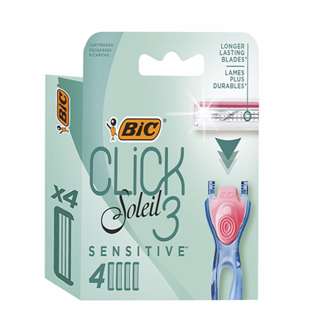 Borotvafej BIC Soleil Click3 Sensitive női 4 darab/bliszter