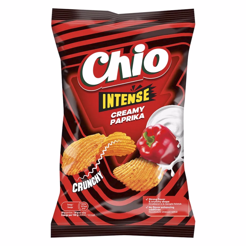 Burgonyachips CHIO Intense Tejfölös paprika 55 g