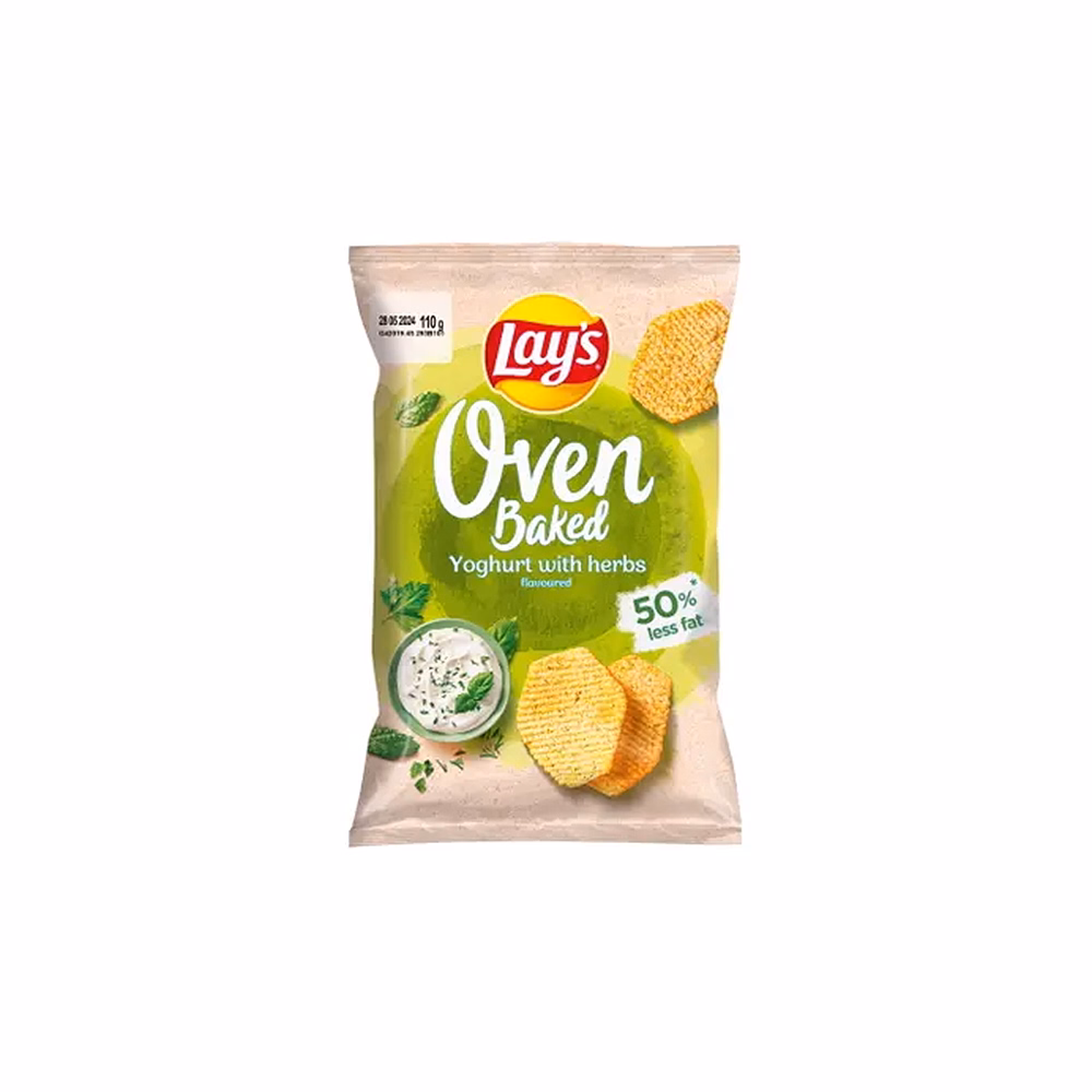 Burgonyachips LAY`S Oven Baked joghurtos-zöldfűszeres 110 g