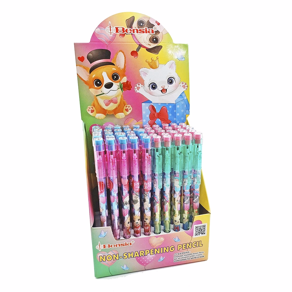 Ceruza tolóbetétes BENSIA kupakdísszel kutya&cica
