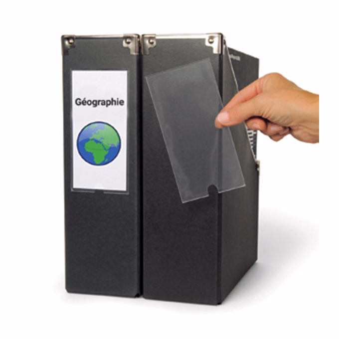 Címketartó tok DJOIS öntapadós gerincjelölő betétlappal 62x150 mm 6 darabos