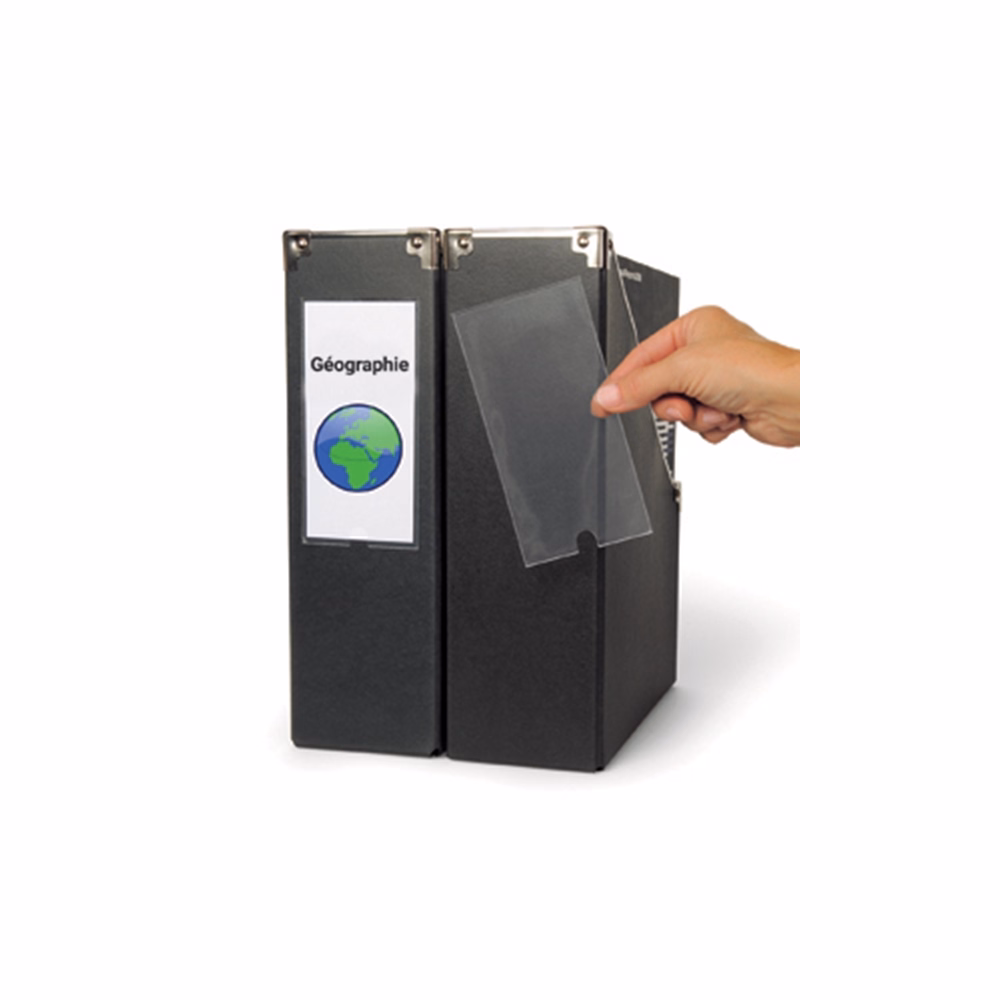 Címketartó tok DJOIS öntapadós gerincjelölő betétlappal 62x150 mm 6 darabos