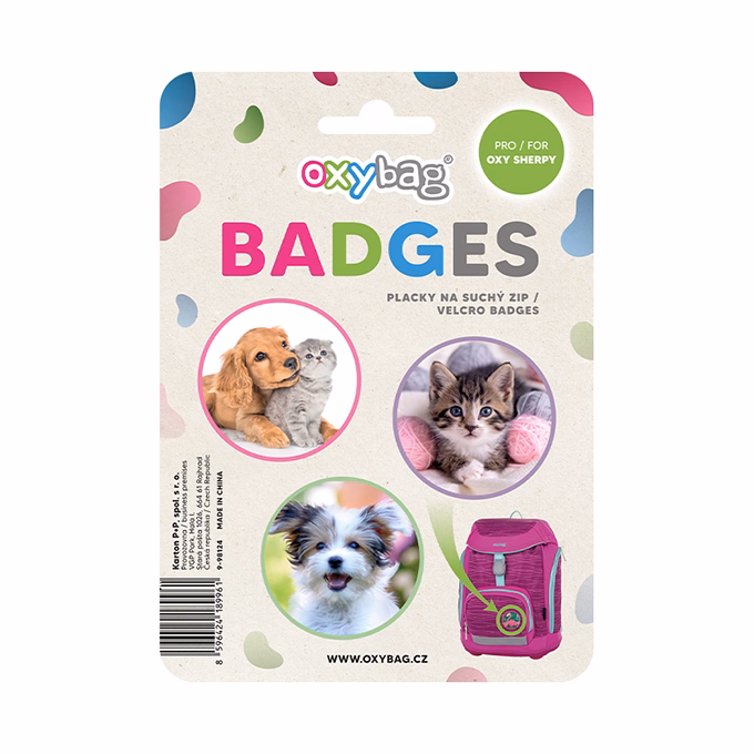 Cserélhető matrica OXY táskára 3 darabos Pets