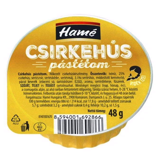 Csirkehús pástétom HAMÉ 48 g