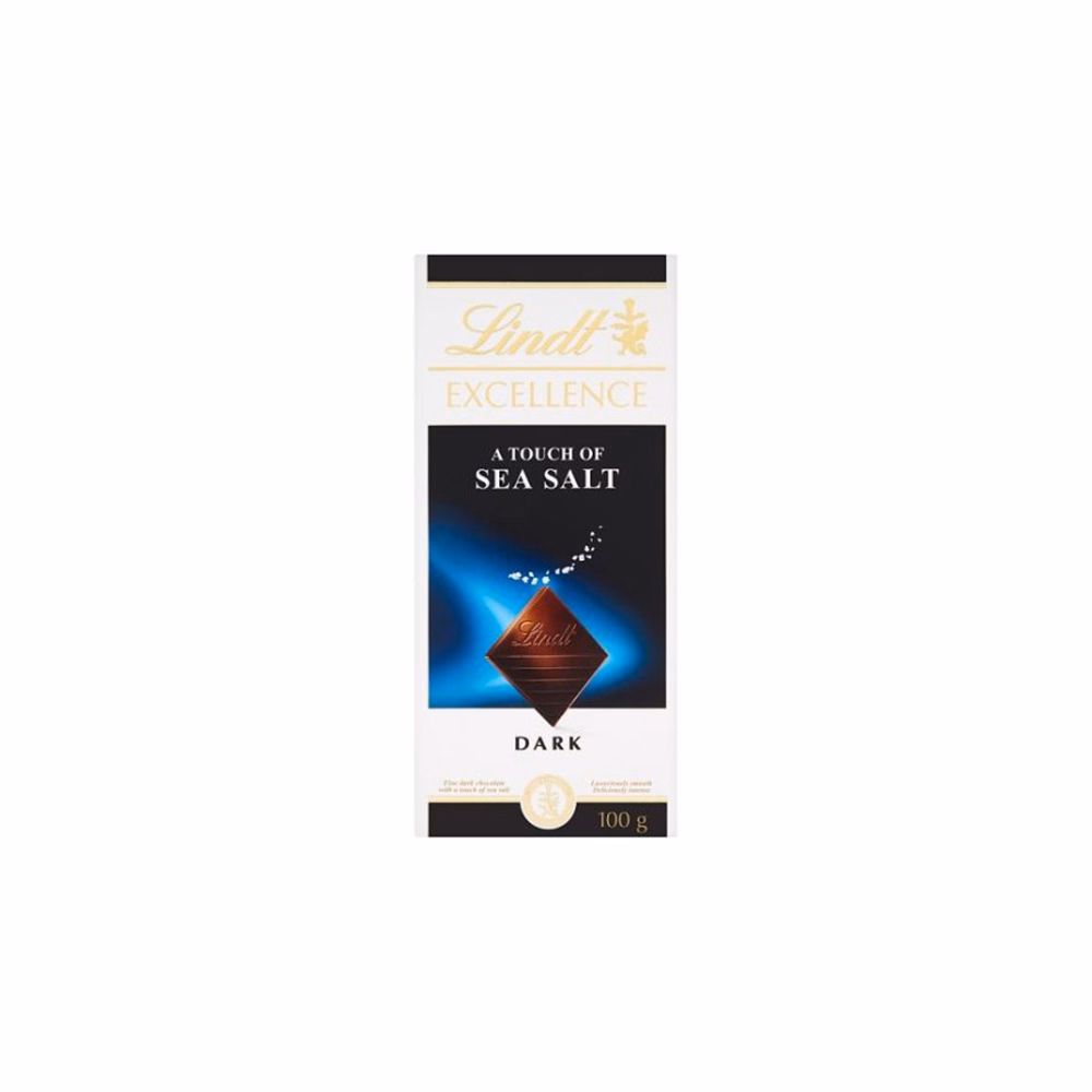 Csokoládé LINDT Excellence Sea Salt tengeri sós étcsokoládé 100 g
