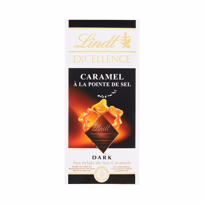 Csokoládé LINDT Excellence karamellás tengeri sós étcsokoládé 100 g