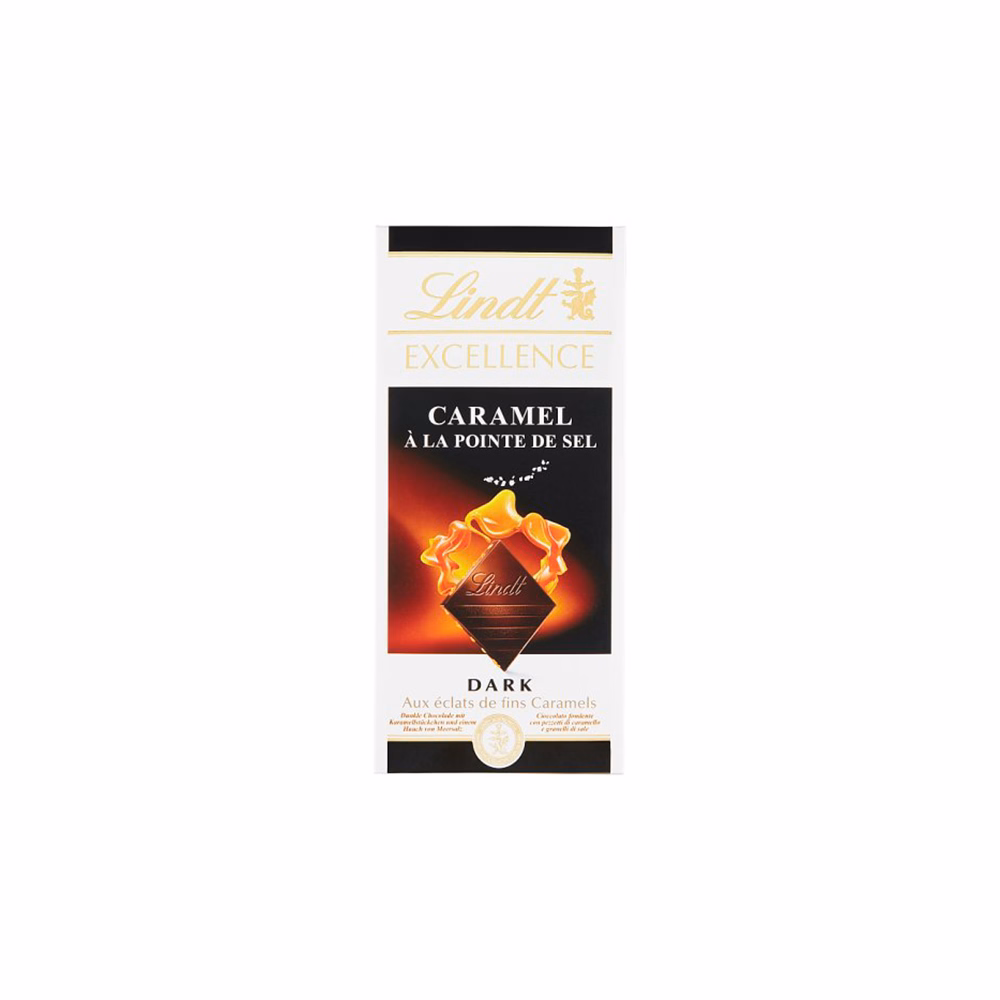 Csokoládé LINDT Excellence karamellás tengeri sós étcsokoládé 100 g