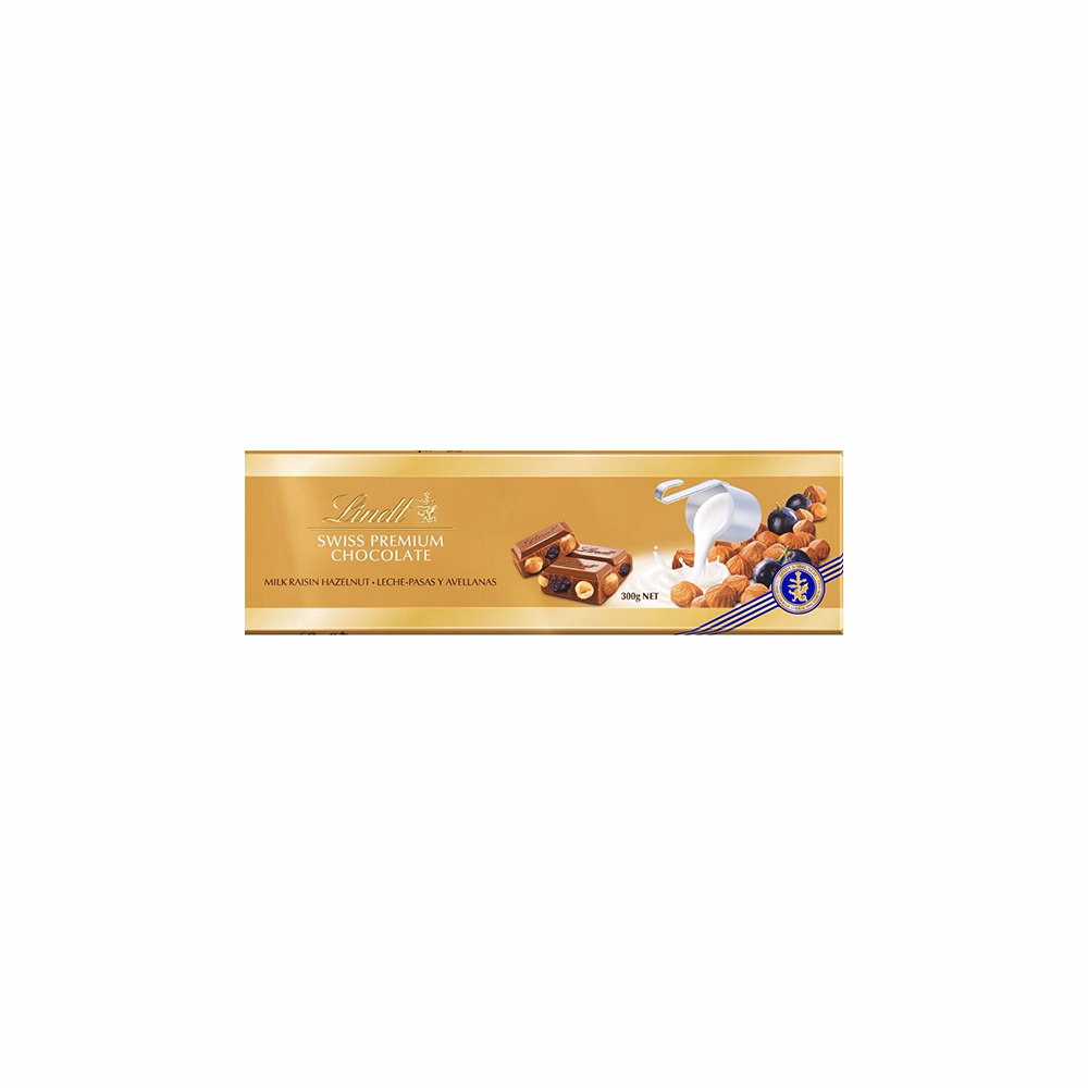 Csokoládé LINDT Gold Traube-nuss mogyorós-mazsolás tejcsokoládé 300 g