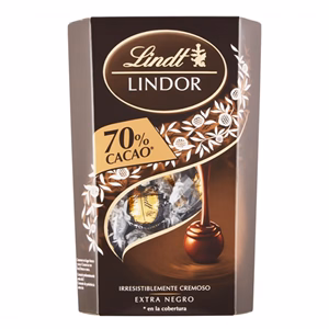 Csokoládé LINDT Lindor 70% Cacao étcsokoládé golyók díszdobozban 337 g