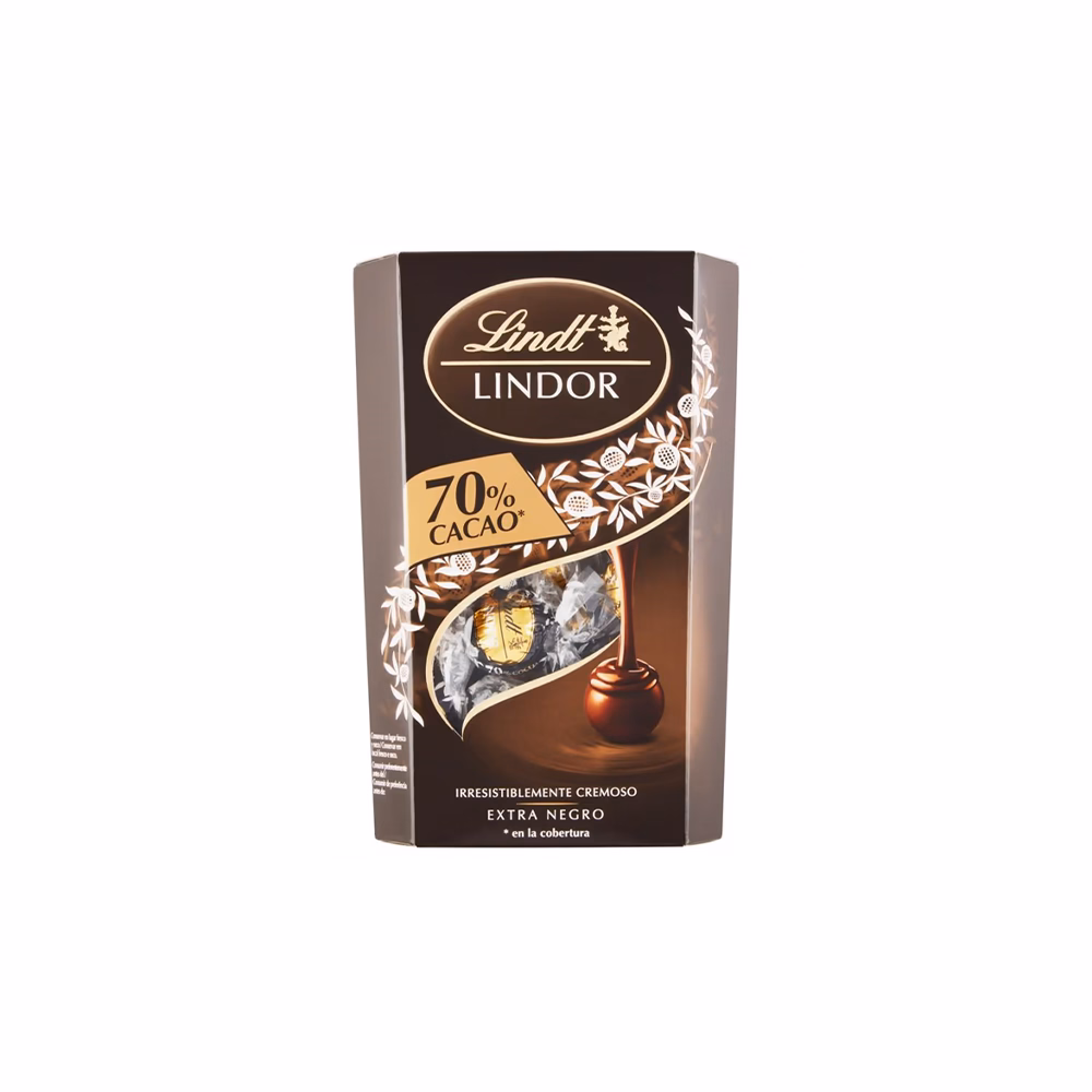 Csokoládé LINDT Lindor 70% Cacao étcsokoládé golyók díszdobozban 337 g