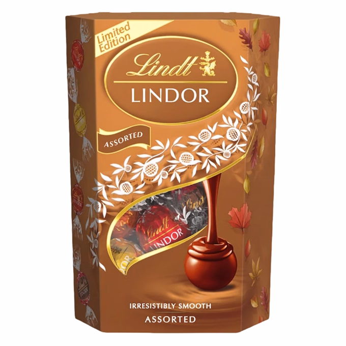 Csokoládé LINDT Lindor Assorted Őszi mix tejcsokoládé golyók díszdobozban 200 g