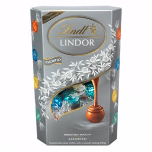 Csokoládé LINDT Lindor Assorted Silver csokoládé golyók díszdobozban  337 g