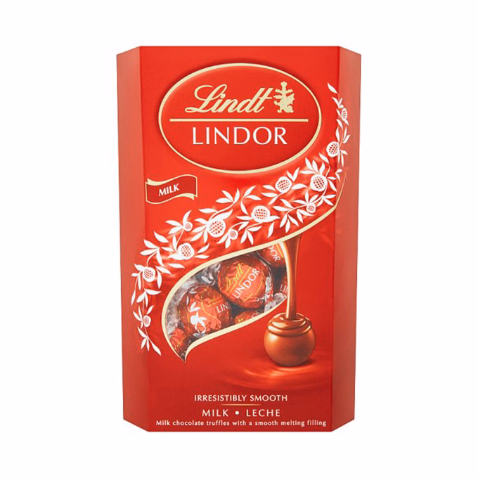 Csokoládé LINDT Lindor Milk tejcsokoládé golyók díszdobozban 337 g