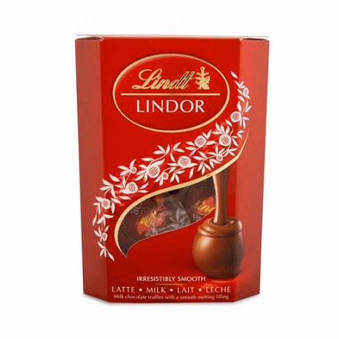 Csokoládé LINDT Lindor Milk tejcsokoládé golyók díszdobozban 50 g