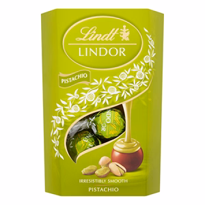 Csokoládé LINDT Lindor Pistachio tejcsokoládé golyók díszdobozban 200 g