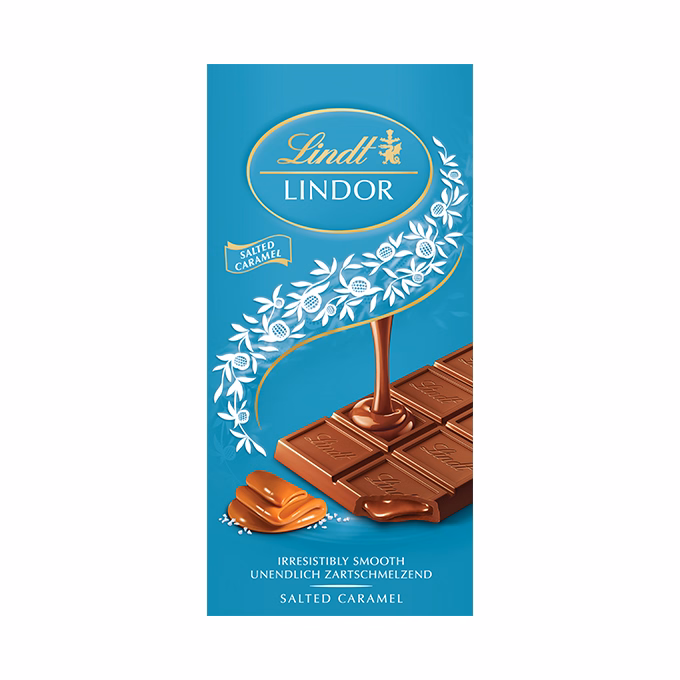 Csokoládé LINDT Lindor Salted Caramel sós karamellás tejcsokoládé 100 g