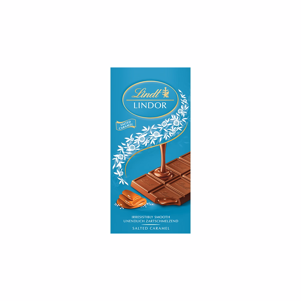 Csokoládé LINDT Lindor Salted Caramel sós karamellás tejcsokoládé 100 g
