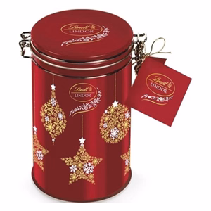 Csokoládé LINDT Lindor Tin tejcsokoládé golyók fém díszdobozban 150 g