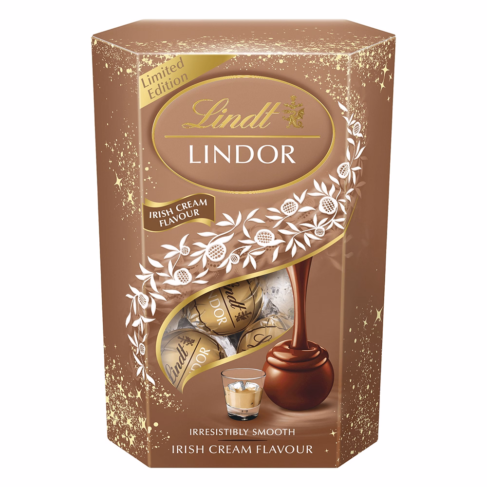 Csokoládé LINDT Lindor Irish cream tejcsokoládé golyók díszdobozban 200 g