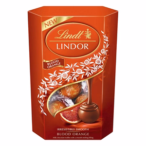 Csokoládé LINDT Lindor Orange tejcsokoládé golyók díszdobozban 200 g