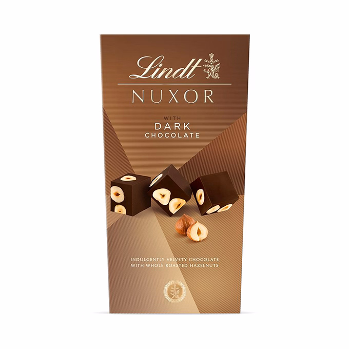 Csokoládé LINDT Nuxor mogyorós étcsokoládé praliné 150 g