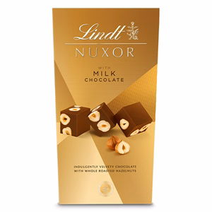 Csokoládé LINDT Nuxor mogyorós tejcsokoládé praliné 150 g