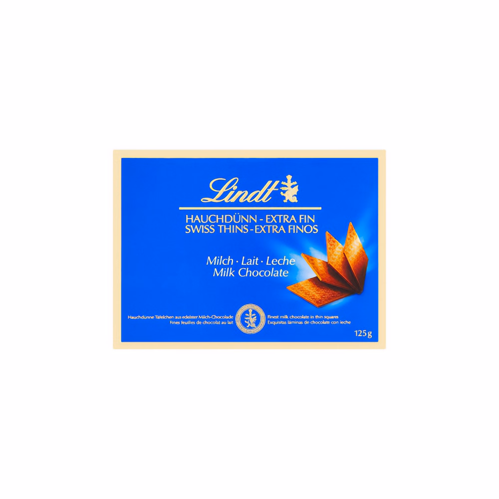 Csokoládé LINDT Thins Milk tejcsokoládé lapocskák 125 g