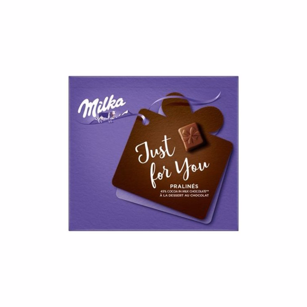 Csokoládé MILKA JustForYou praliné kakaós krémtöltelékkel 110 g