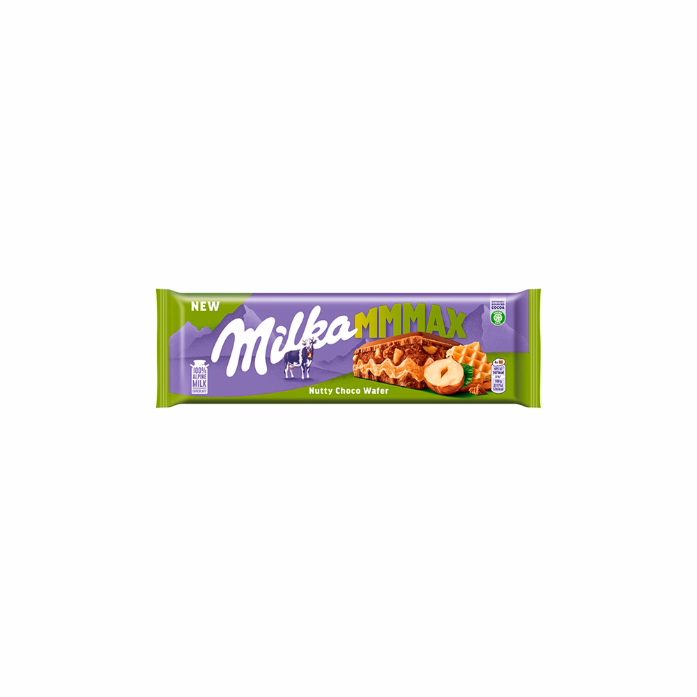 Csokoládé MILKA MMMax Nutty Choco Wafer Ostyás-Mogyorós 270 g