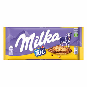 Csokoládé MILKA Tuc Alpesi tejcsokoládés-Sós krékeres 87 g
