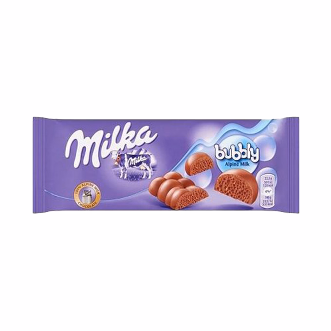 Csokoládé táblás MILKA Bubbly milk 90 g
