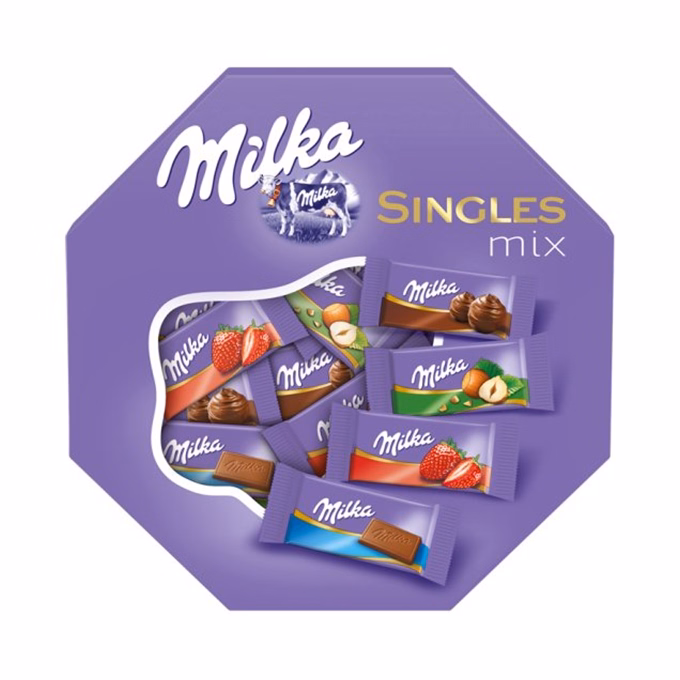 Csokoládé válogatás MILKA Singles mix 138 g