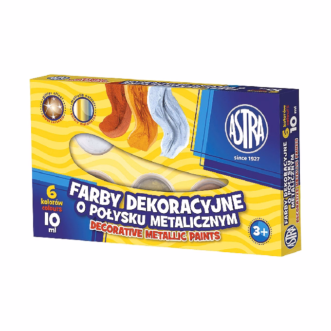 Dekorfesték ASTRA metál színek 6 darabos