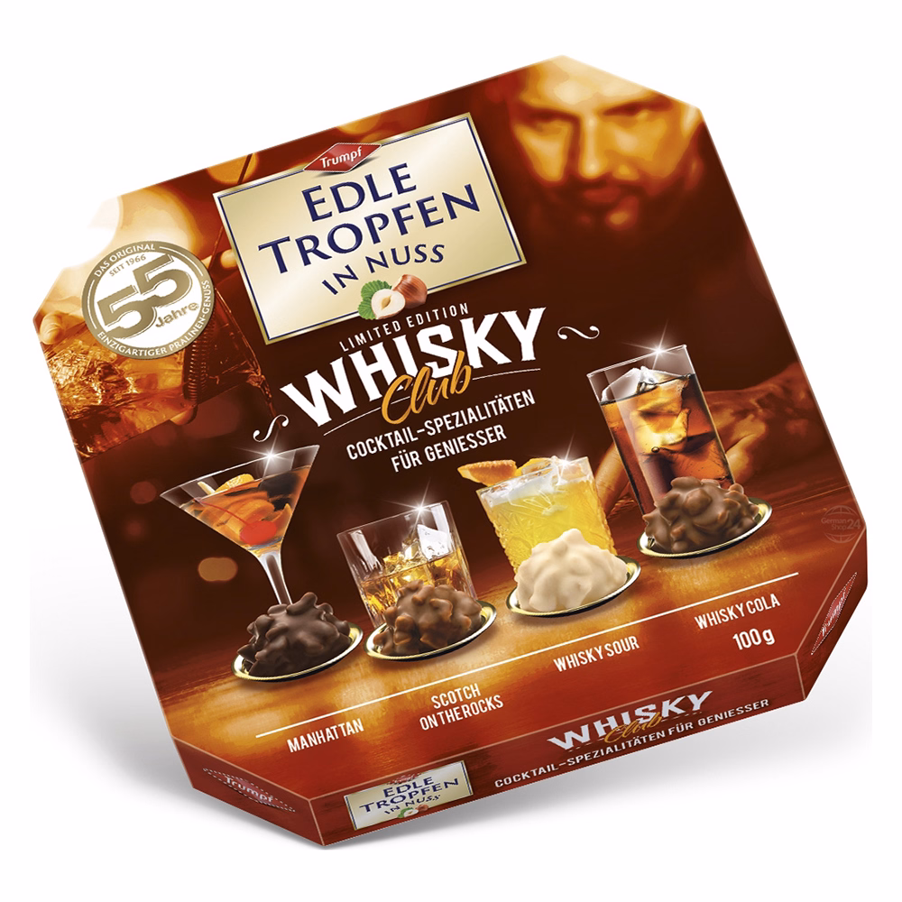 Desszert EDLE TROPFEN Whisky Club alkoholtartalmú 100 g