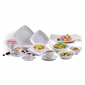 Desszertes tányér készlet ROTBERG Quadrate fehér 20 cm 6 darabos