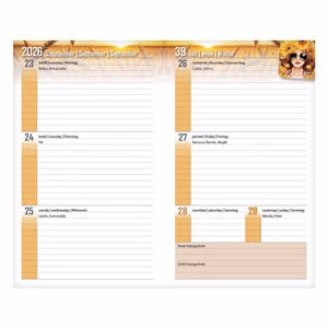 Diák zsebkönyv REALSYSTEM papírborító 125x205mm bagoly 2026-2027