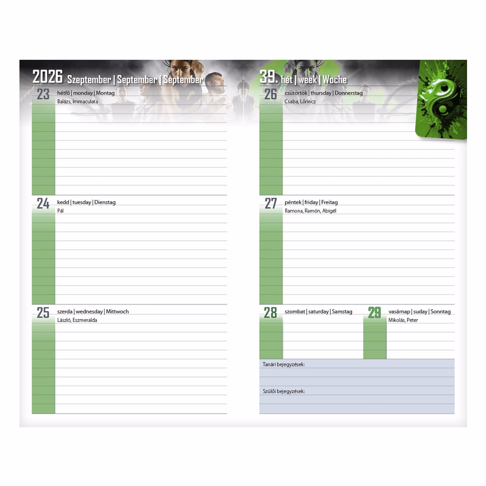 Diák zsebkönyv REALSYSTEM papírborító 125x205mm foci 2026-2027