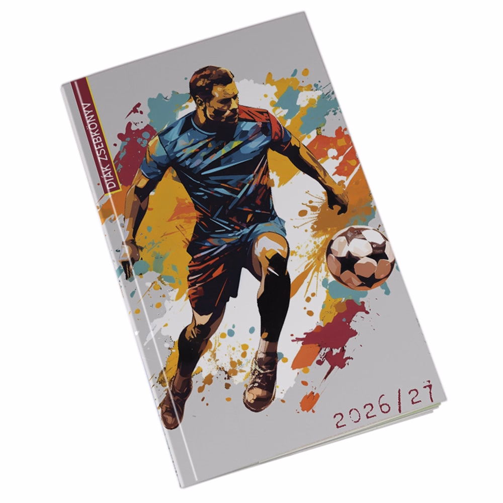 Diák zsebkönyv REALSYSTEM papírborító 125x205mm foci 2026-2027