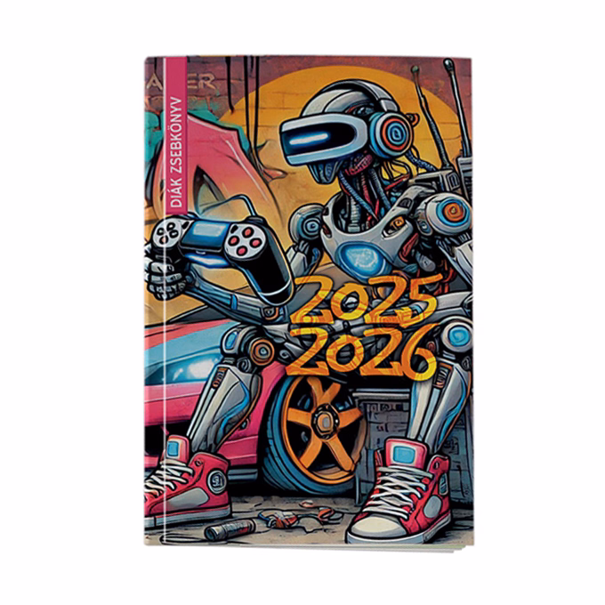 Diák zsebkönyv REALSYSTEM papírborító 125x205mm graffiti 2025-2026