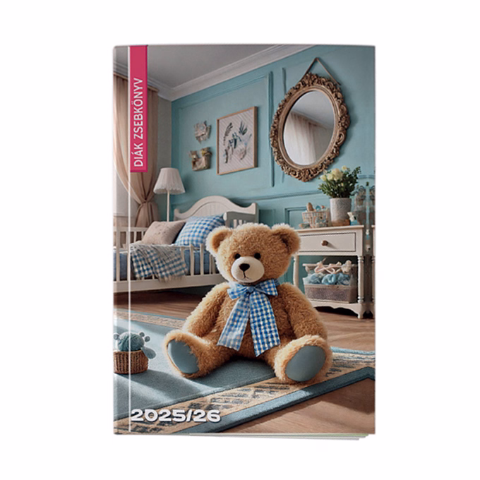 Diák zsebkönyv REALSYSTEM papírborító 125x205mm mackó 2025-2026 Diák zsebkönyv REALSYSTEM papírborító 125x205mm mackó 2025-2026