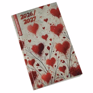 Diák zsebkönyv REALSYSTEM papírborító 125x205mm szívek 2026-2027