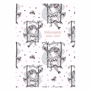 Diák zsebkönyv TOPTIMER papírborító B/6 heti 120x170mm Hintázó kislány 2026-2027
