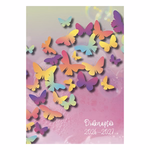 Diák zsebkönyv TOPTIMER papírborító B/6 heti 120x170mm Pillangó 2026-2027