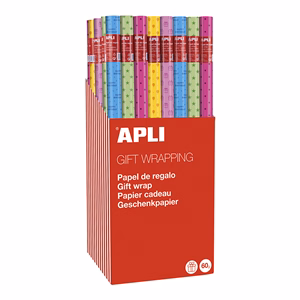 Díszcsomagoló APLI Party tekercses 70x200 cm 55 tekercs/doboz vegyes mintákkal