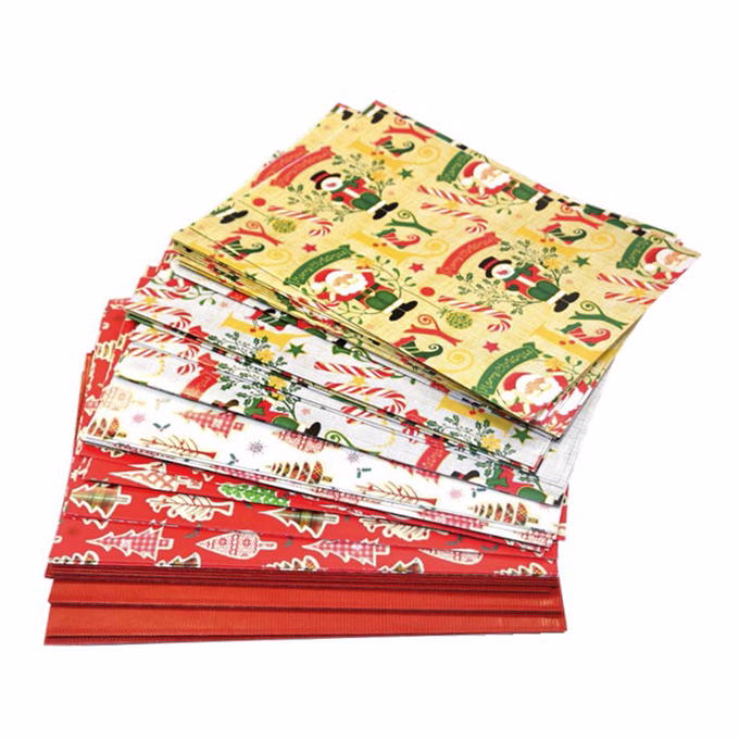 Díszcsomagoló CREATIVE szett karácsonyi mintás öntapadós csillag, kötöző, papír