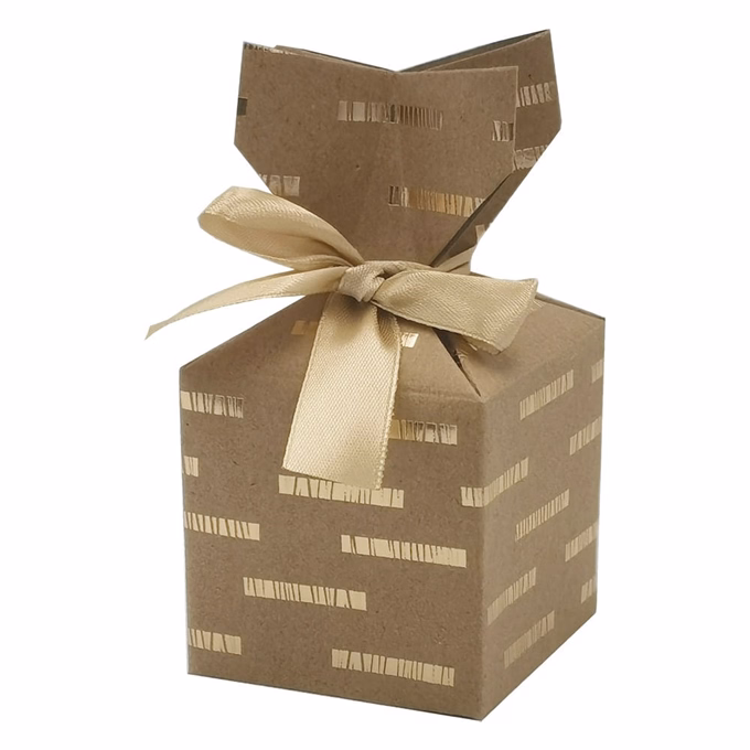 Karácsonyi díszdoboz CREATIVE csillagos-pöttyös-csíkos 7x7 cm 2 darabos